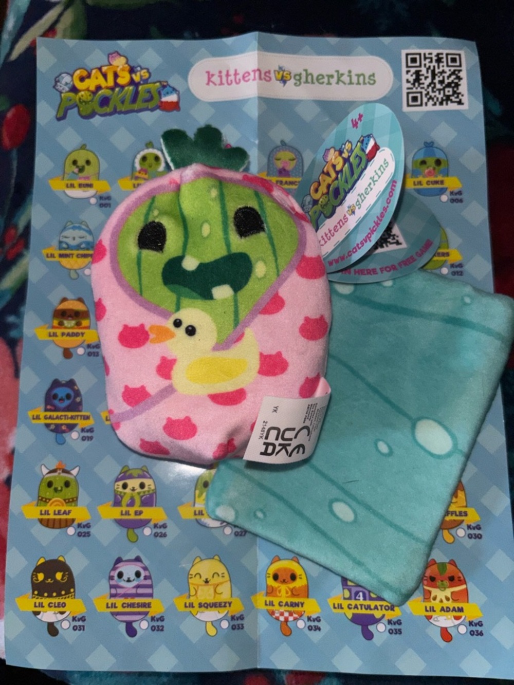Kittens vs Gherkins Pink Plush Toy with Yellow Duck